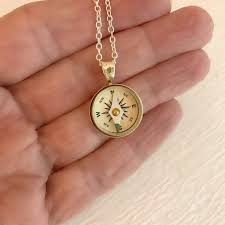 Small Working Compass Necklace Vintage Style Compass Compass Etsy Compass Jewelry Compass Necklace Working Compass