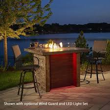 Marquee Pub Height Fire Pit Table With Marbleized Mocha Top Woodlanddirect Com Outdoor Fireplaces Fire Pits Gas Fire Pit Table Gas Firepit Outdoor Fire