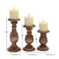Find new candle holders for your home at joss & main. Ridge Road Decor 3 Piece Turned Wood Candle Holder Set In Brown In 2021 Wood Turned Candle Holders Wood Candle Holders Wood Candles