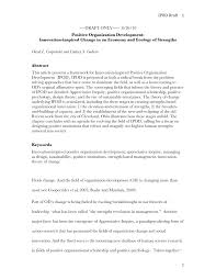Check spelling or type a new query. Pdf Positive Organization Development Innovation Inspired Change In An Economy And Ecology Of Strengths