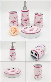 Pink Flamingo Decorative Ceramic Bathroom Set Just Pink About It Pink Flamingos Flamingo Decor Flamingo