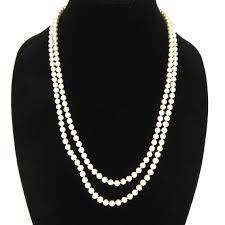 Hand Knotted Cultured Pearl Beaded Necklace In A Flapper Pull Etsy Pearls Single Strand Necklaces Beaded Necklace