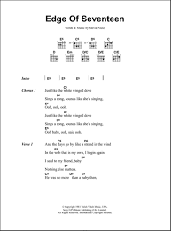 Stevie liked the sound of that and wrote a song about it. Edge Of Seventeen Guitar Chords Lyrics Zzounds