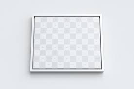 Download 6x5 Landscape Canvas Psd Mockup In Floater Frame Bottom Front View Original Mockups