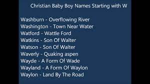 Christian Baby Boy Names W Youtube