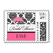 Bridal Shower Postage Hot Pink Damask Bridal Shower Pink Damask Pink Baby Shower