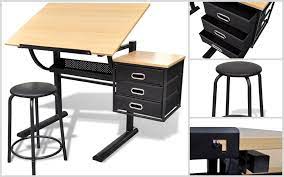 Metal Drawing Desk Home Drafting Table Art Craft Study Room Workstation Stool Metaldrawingdesk Drawing Table Drawing Desk Wood Drafting Table