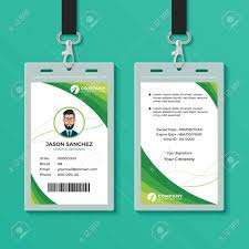 Our id card template psd free download comes in an easily customizable format and this makes it easier for you to personalize the same by adding logo, text, images, and other such design elements as per your own requirements. Green Graphic Id Card Design Template Royalty Free Cliparts Vectors And Stock Illustration Image 123982163