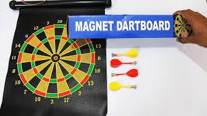 Each player throws a dart with their opposite hand to randomly choose their number. Cool Magnetic Dart Board Game Unboxing Hindi Youtube