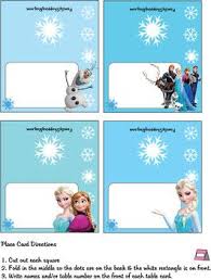 Place Cards Place Cards Frozen Birthday Party Printables Frozen Party Frozen Theme Party