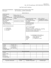 Peralatan ict seperti komputer, pencetak, pengimbas dan ups hendaklah kekal berada di penempatan sediada seperti yang tercatat pada borang kew. 2 Kew Pa 2 Daftar Harta Modal