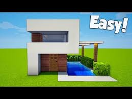 Ok so this modern house is going to be in a l sort of shape and requires you two build to different boxes side by side, one being horizontal modern house contrast between materials is very important that is why i chose dark oak wood and replaced the inner frames to create a less boring white building. Minecraft How To Build A Small Easy Modern House Tutorial 24 Ø¯ÛŒØ¯Ø¦Ùˆ Dideo