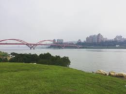 the guandu bridge from the bali side taipei 關渡大橋 八里端 taiwan taipei tamsui tamsuiriver taipei bali instagram