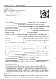 Arbeitsblatter Zum Thema In 2020 Augenarzt Aufgabenstellung Berufliche Bildung