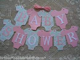 10 Bunting Flags Banners Garland Onesies Baby Shower Pink Mint Green Diy Girl Baby Shower Banner Diy Baby Shower Onesie Baby Shower Girl Diy