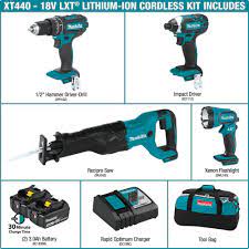 Get maximum performance and efficiency. With Xmt03z 18v Lxt Lithium Ion Cordless Multi Tool Makita Xt440 18 Volt Lxt Lithium Ion Cordless 4 Pc Combo Kit 3 0ah Power Tools Saidli Combo Kits