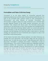 It's entirely possible that in some cases matt is in particular, i've omitted some material that i agree with. Formalism And New Criticism Free Essay Example