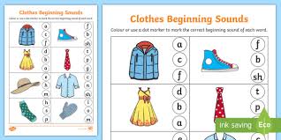 Do you like learning about new things in english? Clothing Beginning Sounds Worksheet Teacher Made