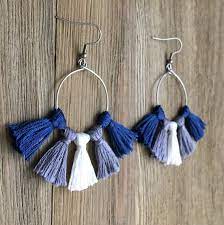 Cowboys Hoop Earrings Handmade Tailgate Jewelry Dallas Etsy Cowboy Jewelry Dallas Cowboys Jewelry Modern Bridal Earrings