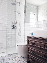 White brick tiles are a perfect choice for the bathroom. Terrazzo Tile Floor With White Metro Tiles In A Contemporary Shower Room Contemporary Bathroom London By Terrazzo Tiles Houzz Uk