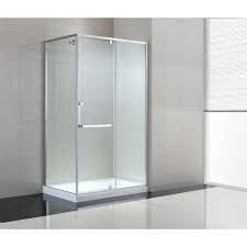 Schon Brooklyn 48 In X 79 In Semi Framed Corner Shower Enclosure With Pivot Shower Door In Chrome And Clear Glass Sc70020 The Home Depot Corner Shower Enclosures Shower Doors Corner Shower