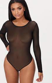 ‹ › un body hot très chic et sensuel ! Shape Body Noir Transparent A Col Rond Noir From Prettylittlething On 21 Buttons