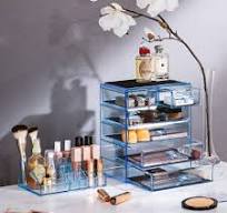 Sorbus Acrylic Makeup Organizer Set, 6-Drawer Vanity & Countertop Cosmetic  Storage with Small & Wide Compartments, Blue Brilliance Makeup Storage for  ...