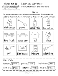 With labor day right around the corner, here are some labor day coloring pages. Community Helpers And Their Tools Labor Day Worksheet