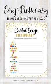 Host a watermelon bridal shower and use free bridal shower game printables from treasures and travels. Bridal Emoji Pictionary Bridal Shower Game Gold Hearts Bridal Game Printables Bridal Shower Games Bridal Sh Bridal Games Bridal Shower Games Bridal Shower