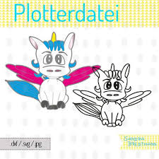 Plotterdatei Einhorn Unicorn Mit Flugeln Pegasus Mit Kleiner Gewerblichen Lizenz Plotterdatei Schneideplotter Einhorn