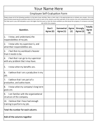 Employee Self Evaluation Form Employee Performance Review Employee Self Evaluation Self Evaluation
