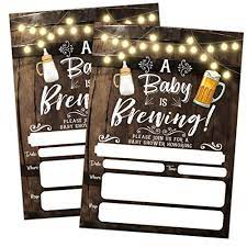 A baby is brewing invitation. A Baby Is Brewing Baby Shower Invitation Beer And Bottle Couples Shower Co Ed 20 Invitations With Envelopes Amazon In Home Kitchen
