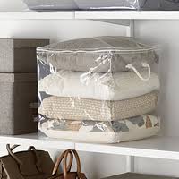 To help prevent mold and mildew, try storing your linens and comforters in a place where they can get enough airflow. Storage Bags Space Bags Blanket Bags Clothing Bags The Container Store