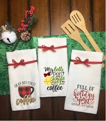 Christmas Dish Towels Coffee Christmas Kitchen Towel Holiday Dish Towel Kitchen Towels Funny Chr In 2020 Christmas Kitchen Towels Christmas Kitchen Christmas Towels