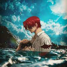 Piece silhouette image of shanks patting luffy's head and putting a straw hat on him. Shanks Hd Wallpaper Anime Art Manga Anime One Piece One Piece Anime