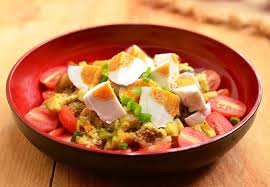 Tomato Grilled Eggplant And Salted Egg Salad Recipe Grilled Eggplant Salted Egg Healthy Salad Recipes