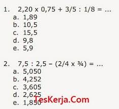 Contoh Soal Psikotes Tni Al 2019 Matematika Psikologi Buku