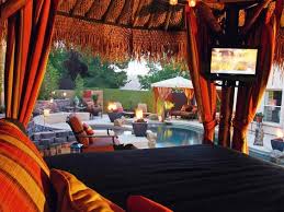 Cabana View Of Lagoon Style Pool And Tiki Style Cabana Outdoor Cabana Hot Tub Outdoor Backyard