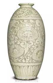 北宋 金磁州窯白釉珍珠地划花梅瓶 home decor decor vase