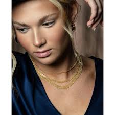 14K Yellow Gold 7mm Bismark Chain Necklace with Lobster Clasp