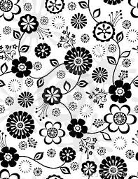 Black and white elegant floral swirl seamless pattern, vector background. Black And White Floral Design Simple