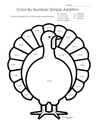These are simpler coloring pages that are great for the little ones in your home or class. Thanksgiving Color By Number Simple Addition Math Coloring Worksheets Thanksgiving Math Worksheets Thanksgiving Math Coloring