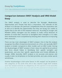 Paper straws market report are often explored in terms of breakdown of knowledge by manufacturers, region, type and application, market status, market share, rate of growth, future trends, market drivers, opportunities and challenges, emerging trends, risks and entry barriers, sales channels, and distributors. Comparison Between Swot Analysis And Vrio Model Free Essay Example