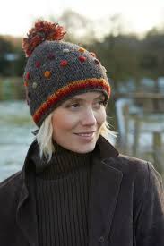 Colourful top bobble hat