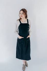 Samantha Corduroy Jumper In Black The Main Street Exchange Corduroy Overall Dress Jumper Dress Outfit Black Jumper Dress