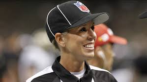 In addition, thomas became the first woman to officiate a major college football game in 2007, and the first female referee at a bowl game (played between college teams) in 2009. Report Nfl Hires Sarah Thomas Becomes First Female Full Time Official Abc7 Chicago