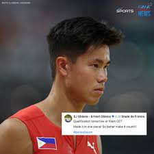 MAKE IT COUNT, EJ! 🇵🇭 World no. 2 pole vaulter EJ Obiena will make his  #Paris2024 debut tomorrow in the Men's Pole Vault Qualification at 4:10 PM.  Para sa bayan! Follow #GMASports