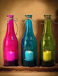 Bright Zeal Lifelike Led Wine Bottle Lights With Jute Twine 9 Tall Green Blue Fuchsia Battery