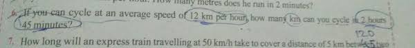 Easy to understand concept and great f. How Many Metres Does He Run In 2 Minutes 6 If You Can Cycle At An