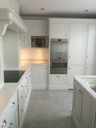Classiccabinetry Co Uk Farrow Ball Purbeck Stone And Amonite With Silestone Lagoon Work Tops Open Plan Kitchen Diner Kitchen Cabinets Uk Living Room Kitchen
